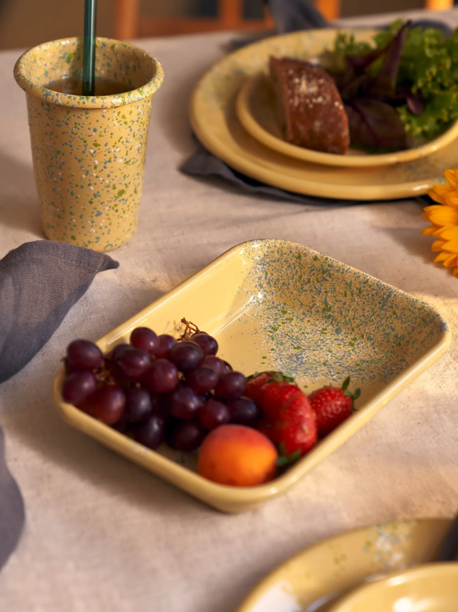 Søstrene Grene Schweiz Geschirr<Flow Fest Tablett Groß - Gelb