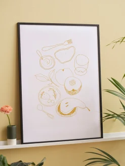 Søstrene Grene Schweiz Rahmen Und Poster<Poster Køkkenkunst Gelb 50 X 70